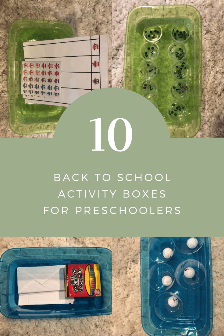 It's time to go back to school, and your toddler/preschool doesn't need to feel left out! Here are 10 back to school activity boxes for preschoolers.