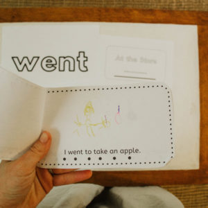 Teach sight words "went" and "take" with this printable flip book "At the Store"!