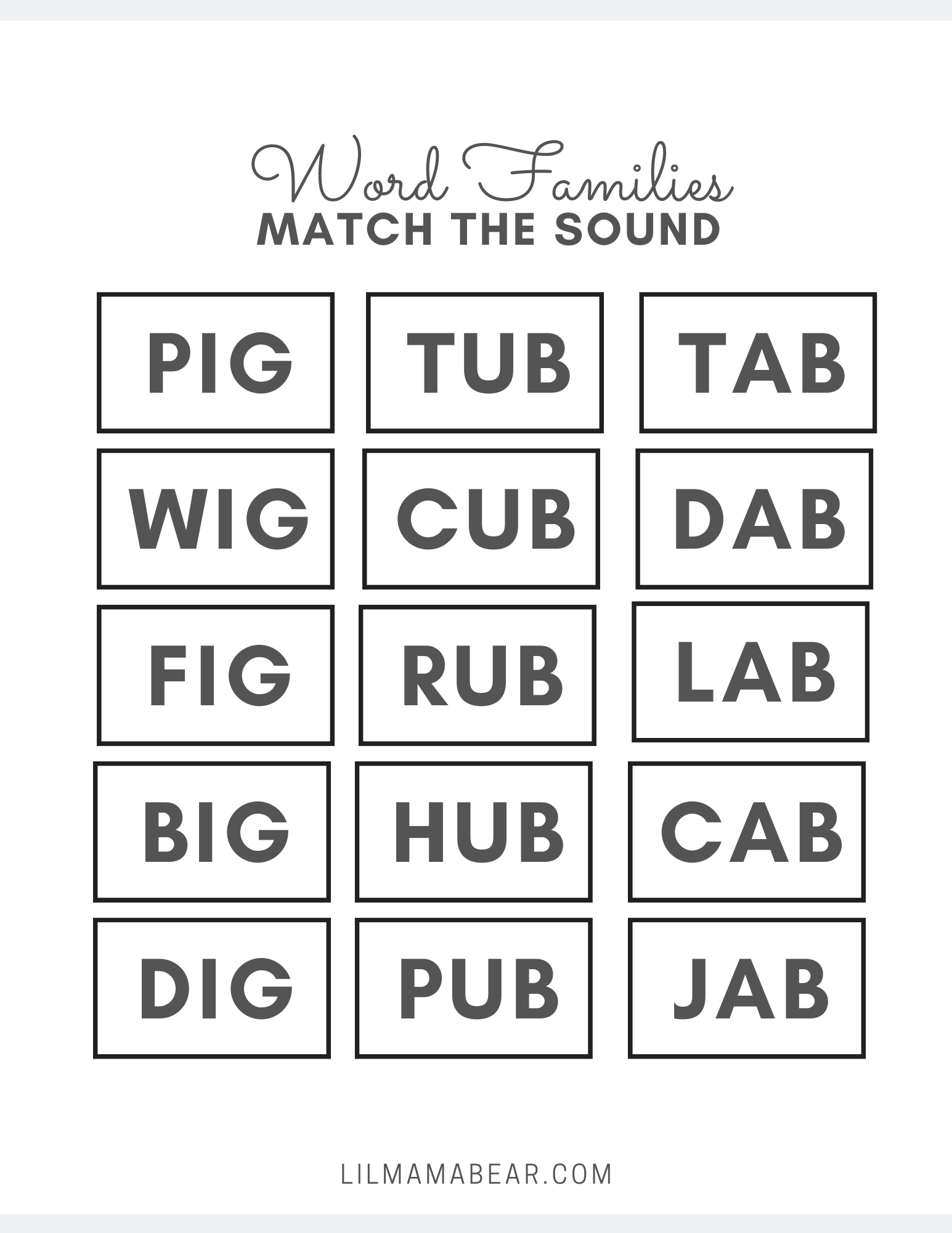 Fun, simple worksheets for helping students learn cvc words
